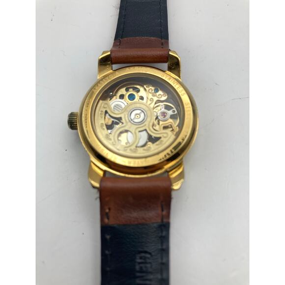 AKRIBOS Automatic Skeleton Women\'s Watch 32mm AK431YG-A Adjustable Leather WR main image 6
